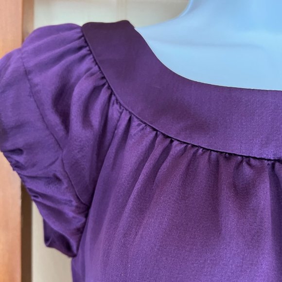 NWT Banana Republic 100% Silk Plum mini dress - Picture 3 of 8